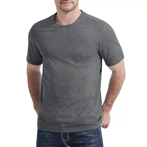 2025品牌新款男式t恤短袖v领纯色男式t恤休闲v领t恤