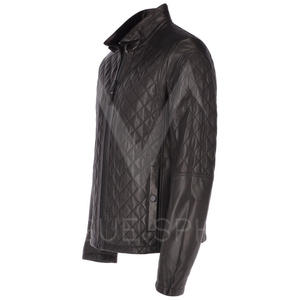 Chaqueta de Cuero para Hombre de Alta Calidad, Chaquetas de Cuero Estilo Bomber para Hombre, Chaquetas de Cuero Elegantes para Hombre 2025, Logotipo Personalizado - Product Image 2