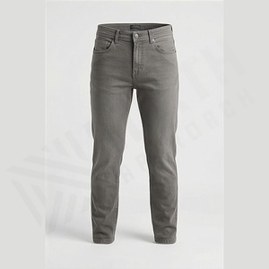 Jeans pour homme coupe droite, taille confortable, taille mi-haute, légers, en denim de coton uni, personnalisables pour l'hiver - Product Image 1