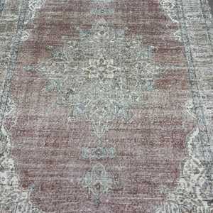 Rug, 6.3x9.2 ft Turkish Rug, <b>Brown</b> Plants & trees Rug <b>Wool</b> - Product Image 3