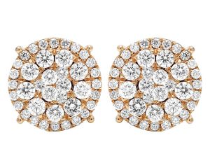 Fine Jewelry <b>Sterling</b> <b>Silver</b> Rose Gold Plated <b>Stud</b> Earrings Moissanite Diamond Hip Hop Earrings For Women New Design - Product Image 1