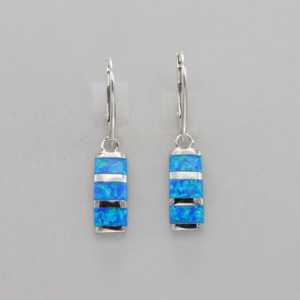 Blue Opal 925 Sterling Silver <b>Earrings</b> Handmade for Women and Girls Wear in Wedding Party, Hldi, Mehendi Wear <b>Earrings</b> - Product Image 2