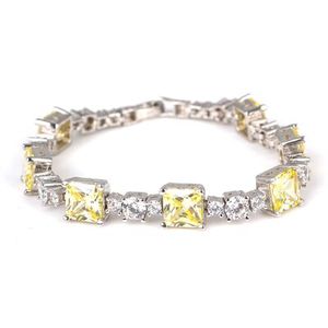 Bracelet à breloques en argent sterling 925 avec pierre de citrine, plaqué rhodium, or 18 carats et or rose, idéal pour un cadeau - Product Image 2