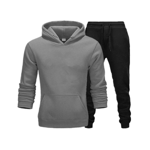Hot Selling <b>Men's</b> Comfortable 100% Cotton Tracksuit Breathable Cotton Fleece Pullover <b>Hoodie</b> <b>Black</b> Pant Set Plus Size Autumn - Product Image 3