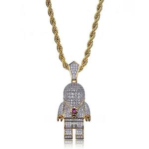 Elegante Collar con Colgante de Diamante Moissanite VVS Estilo Hip Hop con Diseño de Astronauta en Plata 925 Chapada en Oro - Product Image 2