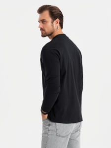 Camiseta de algodón con cuello redondo al por mayor, camisetas personalizadas OEM, novedad 2026, casual lisa para hombre, manga larga, color sólido, corte regular, frontal - Product Image 3