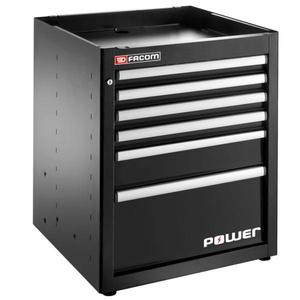 Gabinete de Herramientas Facom Negro con 6 Cajones y 1 Cajón para Suministros, Diseño de Gabinete Base - Product Image 1
