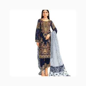 Venta al por mayor de lujo por encargo Salwar Kameez elegante vestido de colección Punjabi para las mujeres indias paquistaníes de seda - Product Image 1