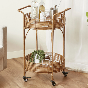 Carrito de bebidas de ratán vintage al mejor precio: carrito de bebidas duradero para restaurantes y eventos - Product Image 3