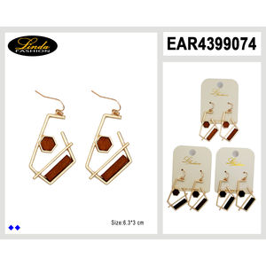 Linda FASHION - Aros de Moda Chapados en Oro, Aleación, Joyería de Fiesta para Mujer, 3 Pares, Diseño Geométrico - Product Image 3