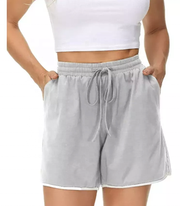 Pantalones cortos de malla informales de alta calidad personalizados para mujer, pantalones cortos de chándal de poliéster básicos con cintura elástica Vintage para correr de verano con Logo - Product Image 1