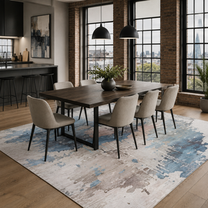 Alfombra Lavable Moderna RW7011 Meridian Silver de Rug Weavers, Venta al por Mayor, Chenilla Lavable, 10 Tamaños - Product Image 3