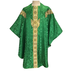 Casulla Sacerdotal Hecha a Medida 2025, Algodón Blanco con Bordado Dorado, Diseño Nuevo de Alta Calidad, Túnicas Étnicas Bordadas y Transpirables - Product Image 3