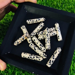 Wholesale Premium Handmade Polished Gemstone Dalmatian Jasper <b>Pencil</b> Tower Point Metaphysical Properties <b>Art</b> Collectibles - Product Image 3
