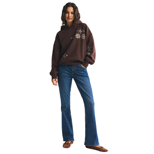 Sweat à capuche décontracté d'hiver personnalisé avec logo OEM pour femmes, 100% coton, imprimé brodé sur le devant, vente en gros - Product Image 1