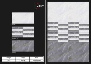 Carreaux muraux en céramique 300x600mm, tendance moderne, pour salle de bain et cuisine, surface brillante mate effet sucre, design mural intérieur luxueux - Product Image 5