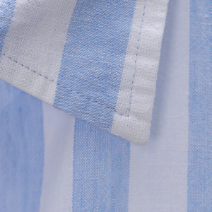 เสื้อเชิ้ตแขนยาวผู้ชายสีฟ้าขาว ผ้าฝ้ายและผ้าลินิน แห้งเร็ว แฟชั่นฤดูร้อน ขายส่งจำนวนมาก - Product Image 3