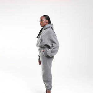 OEM Custom Logo Unisex Winter Hooded 100% Cotton <b>Tracksuits</b> Plus Size Women's Breathable Sweatpants Quick Dry Fleece Wholesale - Product Image 3