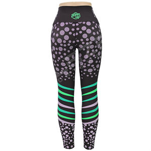 Fitness mujer Leggings estampado de puntos cintura alta elástico Push up tobillo longitud poliéster Legging mujer cintura elástica Yoga Leggings - Product Image 4