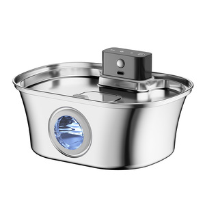 Nouvelle <span class=keywords><strong>fontaine</strong></span> <span class=keywords><strong>à</strong></span> <span class=keywords><strong>eau</strong></span> pour animaux de compagnie sans fil rechargeable en acier inoxydable avec distributeur automatique d'<span class=keywords><strong>eau</strong></span> courante pour chats et chiens - Product Image 4