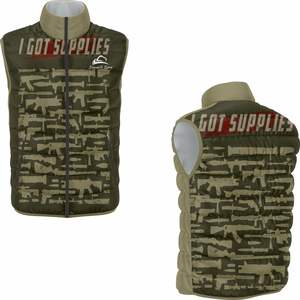 Chaqueta acolchada sin mangas con cuello levantado para hombre de diseño personalizado, prendas de vestir de invierno con bolsillos y cremallera - Product Image 3