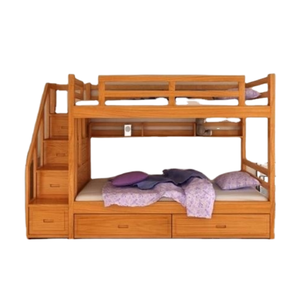 Lit double Lit superposé en bois avec nombreux tiroirs et escaliers Lit superposé design Costumiz d'Indonésie - Product Image 1
