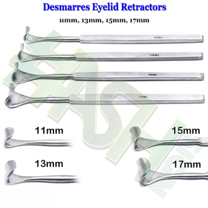 Kit de Cirugía Oftálmica Desmarres, Set de 4 Piezas, Retractores de Párpado Superior, Acero Inoxidable, Manual Quirúrgico - Product Image 6