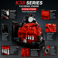 Moteur diesel Cums KTA38-P1000 746KW 1000HP 1800RPM V12 refroidi par eau pour machines lourdes et grandes stations de pompage d'eau