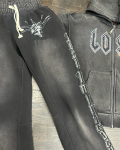 Chándal de Invierno para Hombre de Alta Calidad, Ecológico, 100% Algodón, Lavado Ácido, Diseño Sólido, Talla Grande, OEM, Cortavientos y Transpirable - Product Image 3