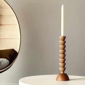 Bougeoirs en bois faits à la main les plus vendus pour le support de pilier de bougie en bois de pièce maîtresse de Table au prix d'usine - Product Image 6