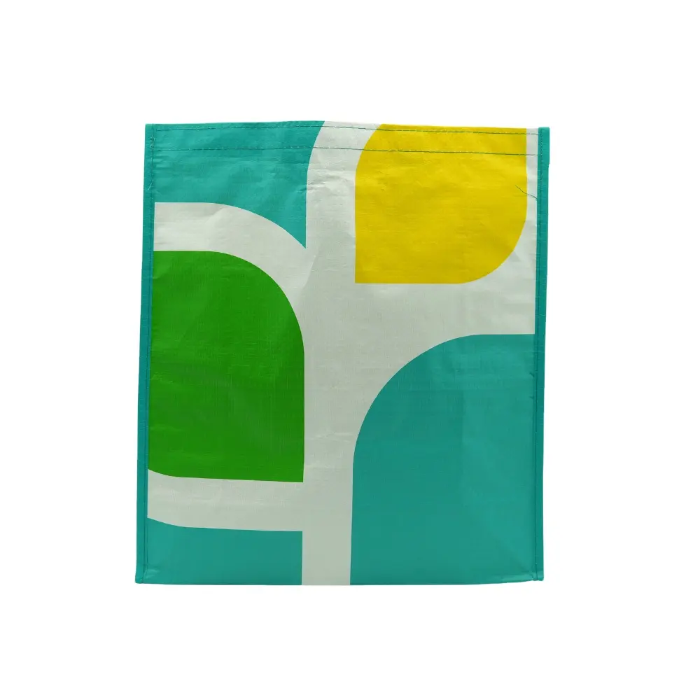 Özel boyutları lamine renkler baskı PP dokuma Tote alışveriş çantası özel ekstra büyük boy Logo tam kullanımlık dokuma çanta