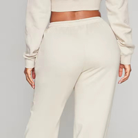 Ensemble de survêtements deux pièces personnalisés avec logo, grande taille, hiver, en tissu polaire lavé, manches longues, fermeture éclair, boutons aux genoux, haute qualité pour femme