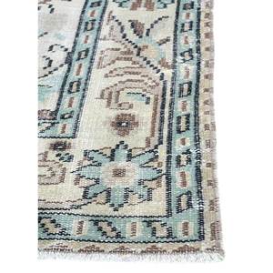 พรมขนสัตว์ถักมือสไตล์วินเทจ สีเบจและสีน้ำตาล ลายเหรียญแบบนามธรรม รูปทรงสี่เหลี่ยมผืนผ้า สำหรับตกแต่งบ้าน ห้องนั่งเล่น ทางเดิน รุ่น Pae-2839 - Product Image 4