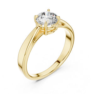 Anillo de Diamante Redondo Cultivado en Laboratorio en Oro Blanco de 14K para Mujer |   Anillo de Uso Diario |   Diamante Cultivado Nuevo - Product Image 6