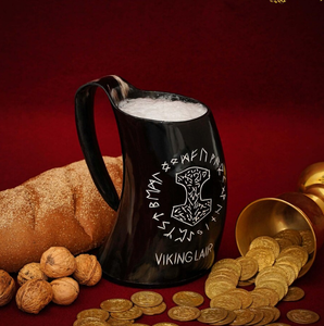 Viking Drinking Tankard With Medieval Buckle Leather Strap Wine Beer Mead Mug Husband Gifts Couples Gift, Christmas Gifts - Product Image 1