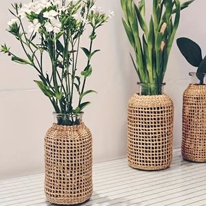 Handcrafted Design Rattan Planter <b>Basket</b> Indoor and Balcony Decoration <b>Flower</b> Pots Mini Plant Containers - Product Image 3