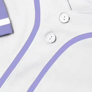 Vente en gros uniforme de baseball à boutons tendance OEM ODM pour hommes, sublimation personnalisée, maillot de baseball vierge à manches courtes respirant - Product Image 2