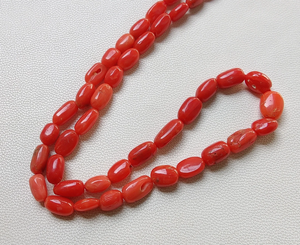 Cuentas de forma ovalada de hilo de Coral rojo Natural de 16 pulgadas, cuentas pulidas lisas, cuentas sueltas de piedras preciosas, fabricación de joyas S047 - Product Image 5