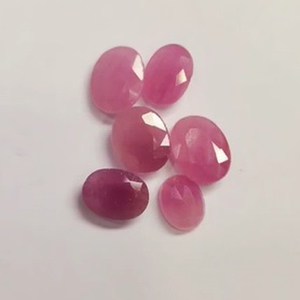 อัญมณีทับทิมสีชมพูอ่อนธรรมชาติ6ชิ้น10มม.-14มม. รูปไข่36ซม. ล็อตสหรัฐ $77อัญมณีหลวมทั้งหมด - Product Image 3