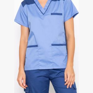 Uniforme de sarga elástica de LICRA cómoda de alta calidad unisex, uniforme de enfermera para correr, venta al por mayor, pantalones superiores, conjuntos de uniformes de hospital - Product Image 4