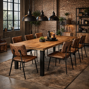 Silla de Comedor Industrial Antigua de Cuero Genuino |   Asientos Impermeables para Restaurantes Comerciales, Salas de Estar, Villas y Hoteles |   Metal - Product Image 4