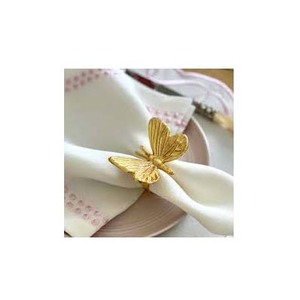 <b>Gold</b> Embossed Design Butterfly Napkin Ring Table Decoration exquisite hotel Napkin ring designer royal look tableware set - Product Image 1