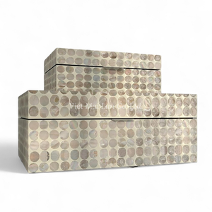Caja de Joyería Artesanal de Nácar, Caja de Almacenamiento con Incrustaciones de Concha para Decoración del Hogar de Lujo y Exhibición de Regalos - Product Image 1