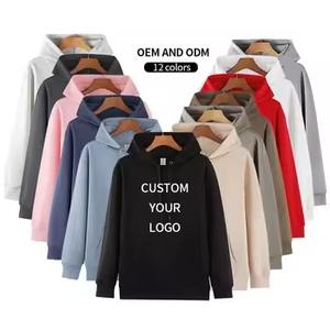Parche bordado personalizado jerséis de lana suave Puff estampado liso de alta calidad 350 GSM algodón sudadera de gran tamaño mujeres cuello redondo - Product Image 6