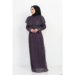 Vestido Abaya con Adornos Brillantes de Estilo Casual Dantel - Product Image 4