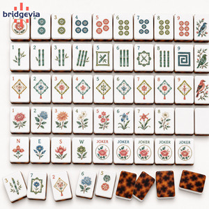 Jeu de Mahjong américain personnalisé en acrylique écaille de tortue, 166 tuiles superposées gravées au laser, pour cadeaux et fêtes - Product Image 4