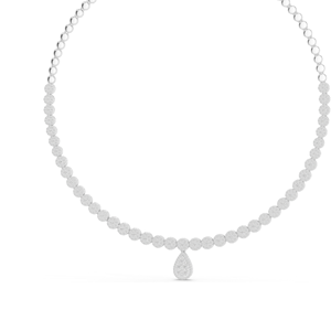 7.884 CT Lab-Grown VVS-VS EF CVD Diamond <b>Necklace</b> Round & Pear Cut 18KT, 14KT, Rose, Yellow, White Gold Luxury Ethical - Product Image 5