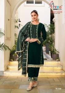 Traje Salwar Kameez de terciopelo listo para usar en festivales de proveedor indio, embalaje estándar más vendido - Product Image 5