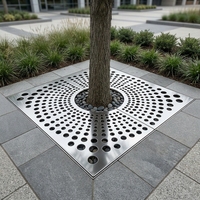 Grille d'arbre en acier inoxydable 304 avec fentes radiales en forme d'éventail pour extérieur