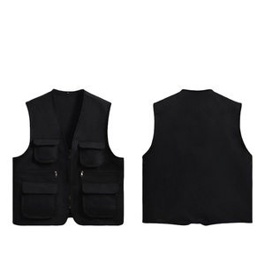 Oem 맞춤형 로고 조끼 유행 멀티 포켓 남성 조끼 자원 봉사 조끼 광고 사진 작업복 - Product Image 1